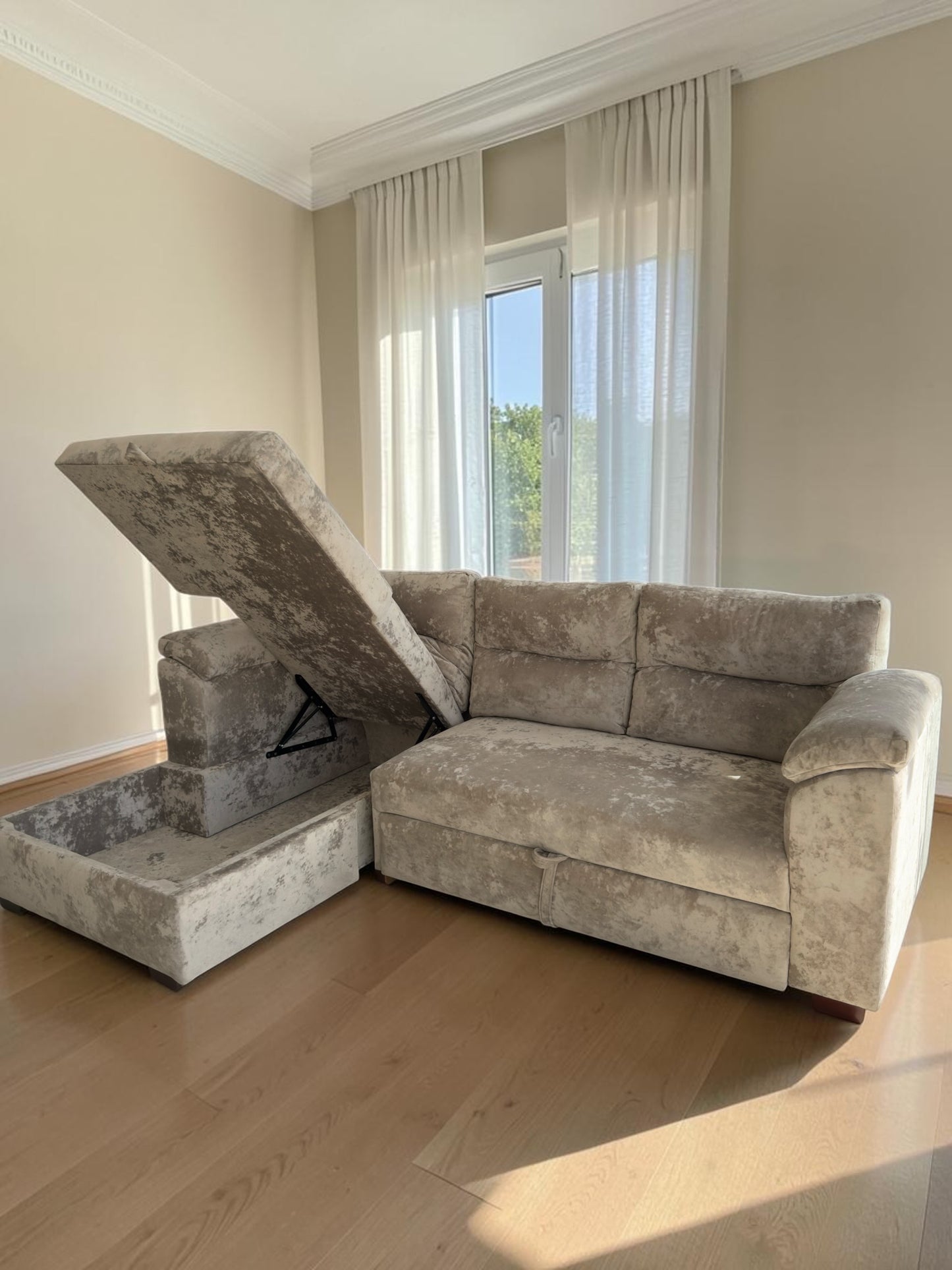 Sofá Cama Milán con Baúl — Chaise Longue Convertible