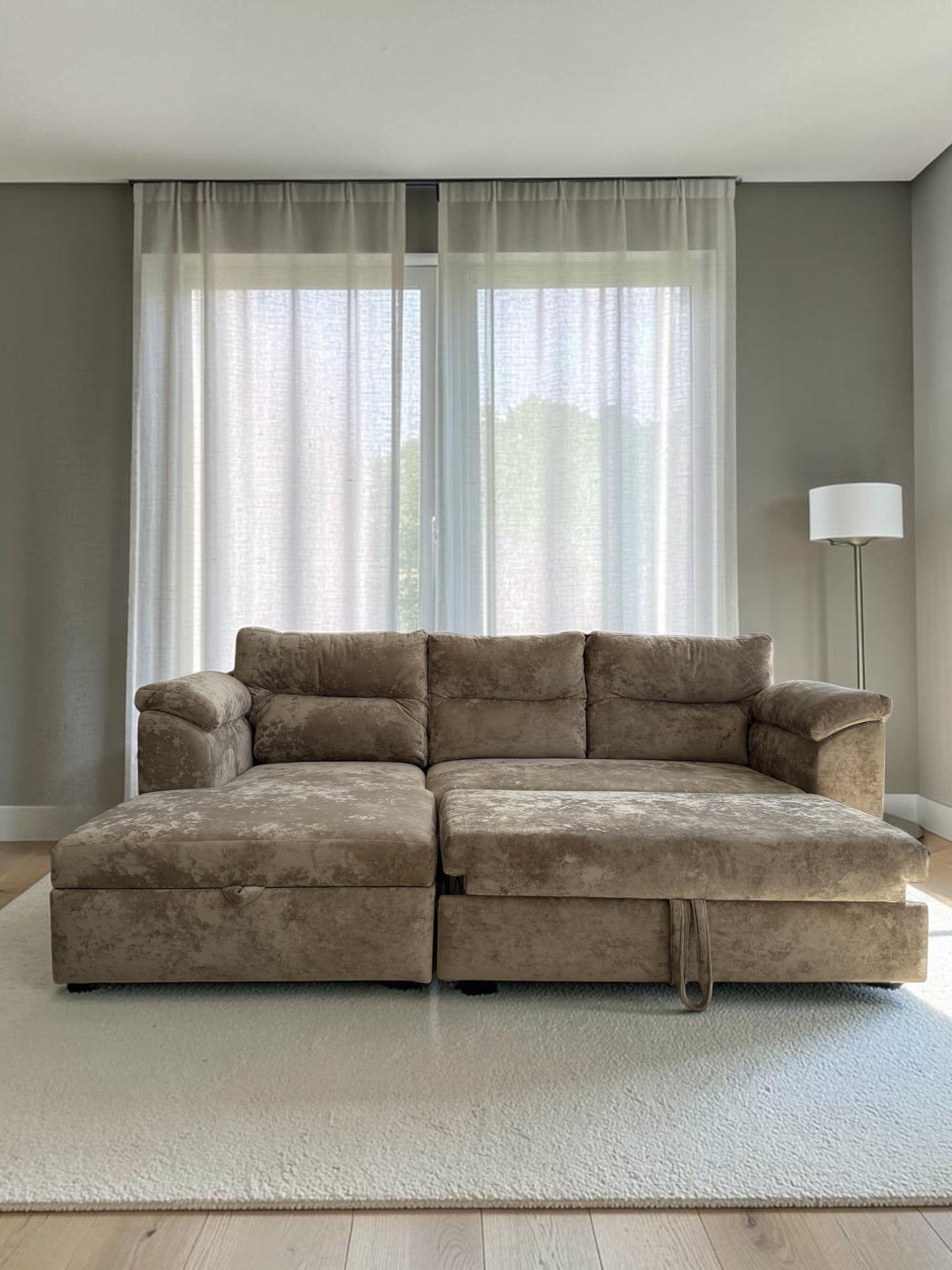 Sofá Cama Milán con Baúl — Chaise Longue Convertible