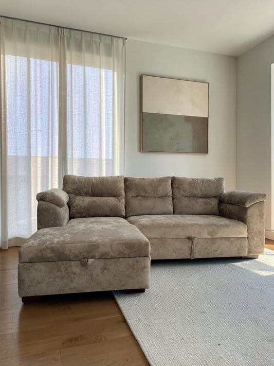 Sofá Cama Milán con Baúl — Chaise Longue Convertible